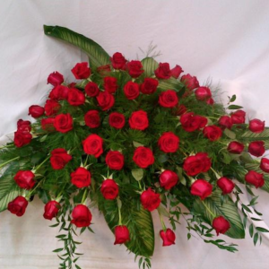 Casket Spray With 75 Red Roses (JG-008-A) $560