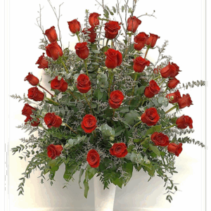 Corbeille roses de souvenirs (JG-0150-AC) $305