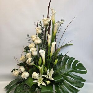All white arrangement (JG-6624-W) $335